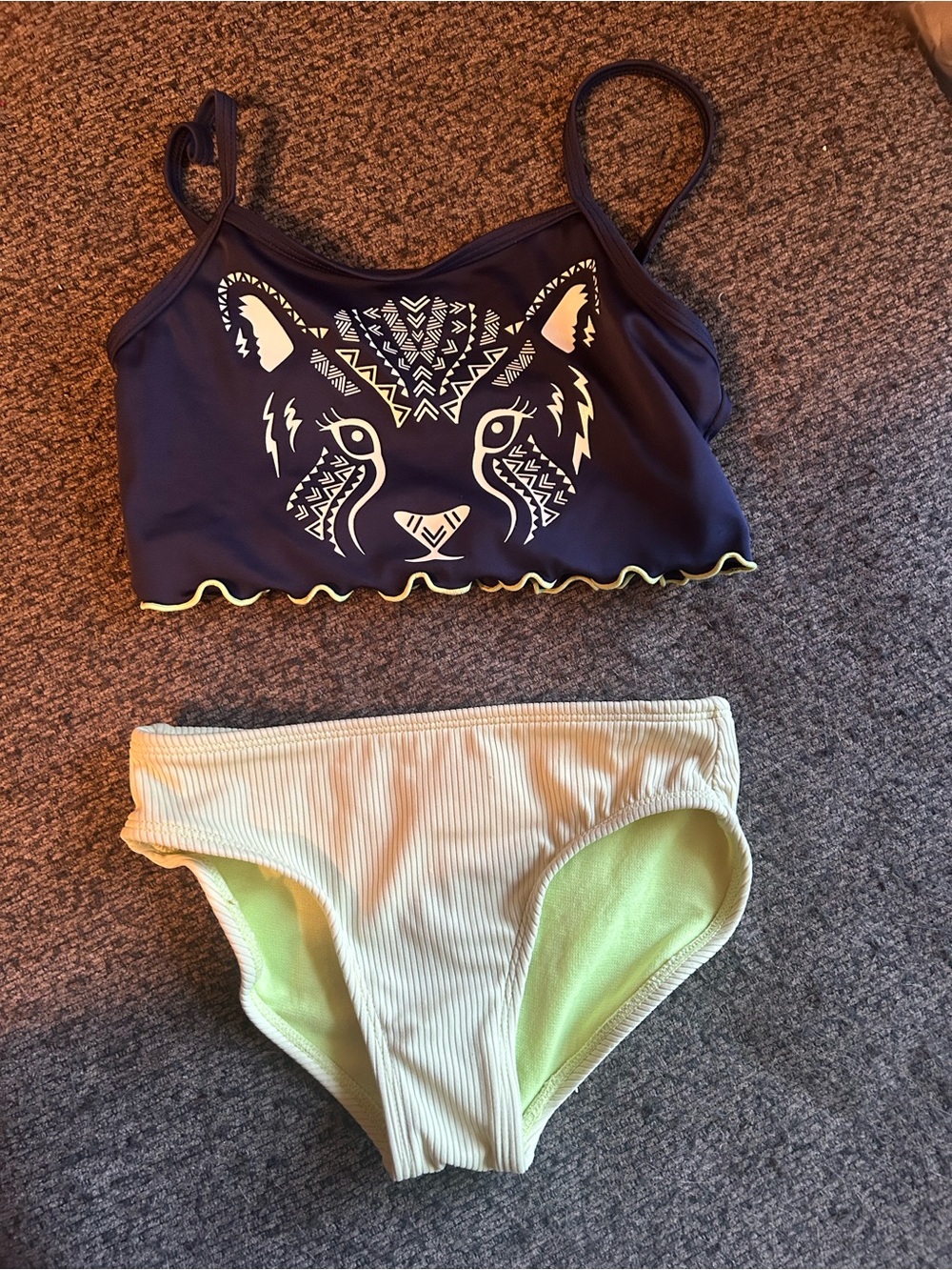 More Than Magic Navy and Light Yellow Girls Two-Piece Swim Bikini